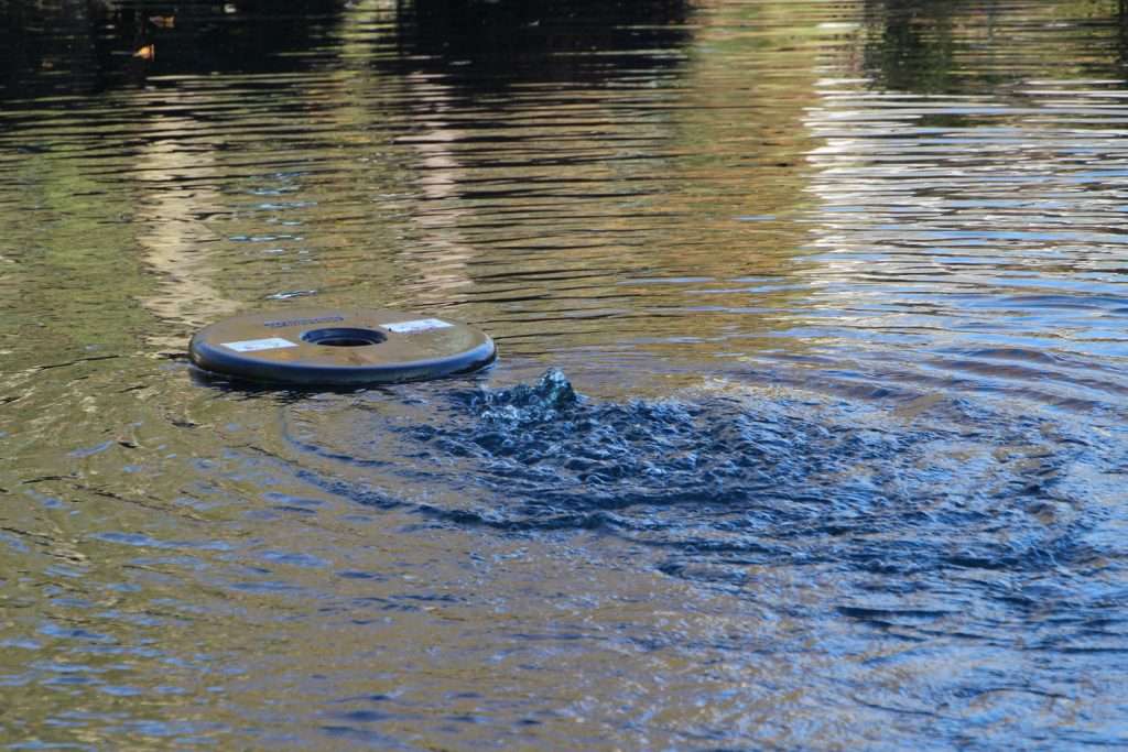 Otterbine All-in-One floating pond aerator circulating water surface